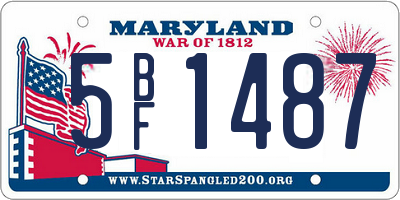MD license plate 5BF1487