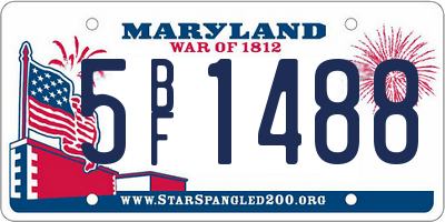 MD license plate 5BF1488