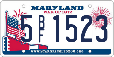 MD license plate 5BF1523
