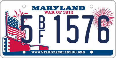 MD license plate 5BF1576