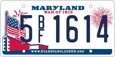MD license plate 5BF1614