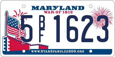 MD license plate 5BF1623