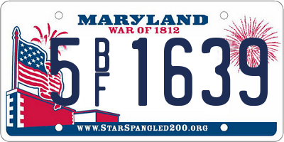 MD license plate 5BF1639