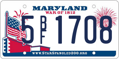 MD license plate 5BF1708