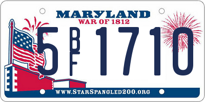 MD license plate 5BF1710