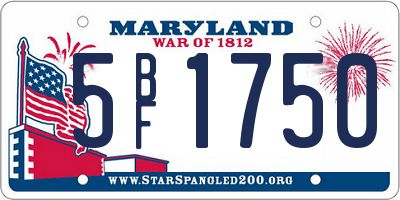 MD license plate 5BF1750