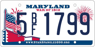 MD license plate 5BF1799