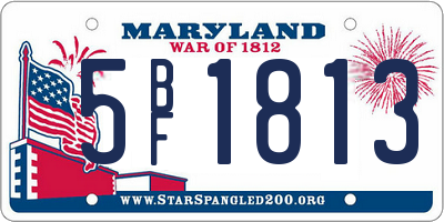 MD license plate 5BF1813