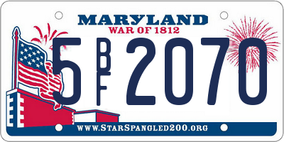 MD license plate 5BF2070