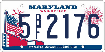 MD license plate 5BF2176