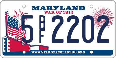 MD license plate 5BF2202