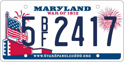 MD license plate 5BF2417