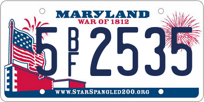 MD license plate 5BF2535