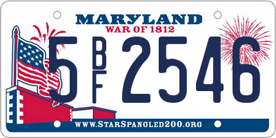 MD license plate 5BF2546