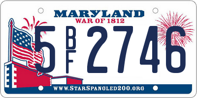 MD license plate 5BF2746