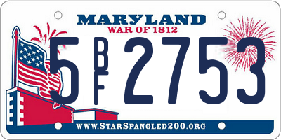 MD license plate 5BF2753
