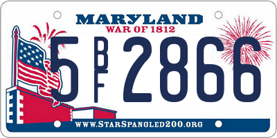 MD license plate 5BF2866
