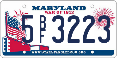 MD license plate 5BF3223