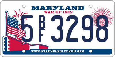 MD license plate 5BF3298