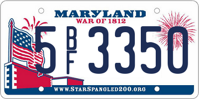 MD license plate 5BF3350
