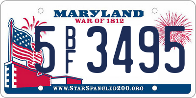 MD license plate 5BF3495