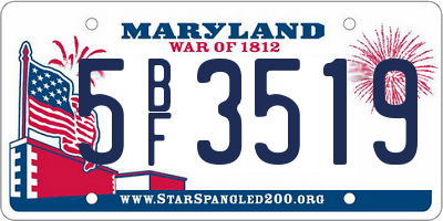 MD license plate 5BF3519