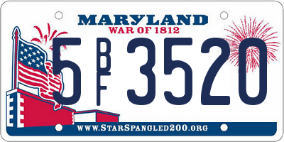 MD license plate 5BF3520