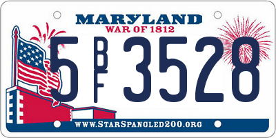 MD license plate 5BF3528