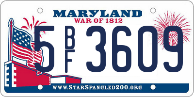 MD license plate 5BF3609
