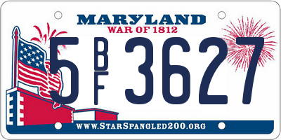 MD license plate 5BF3627