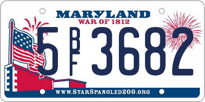 MD license plate 5BF3682