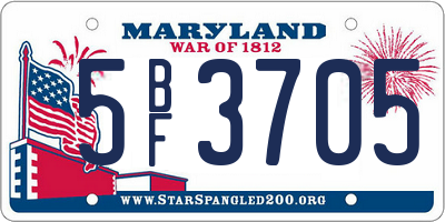 MD license plate 5BF3705