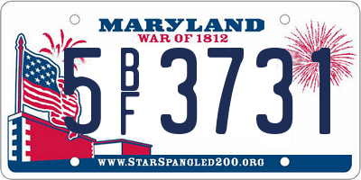 MD license plate 5BF3731