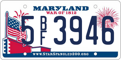 MD license plate 5BF3946