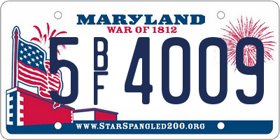 MD license plate 5BF4009