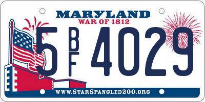 MD license plate 5BF4029