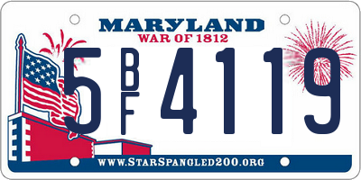 MD license plate 5BF4119