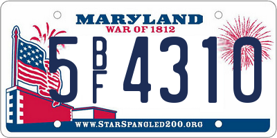 MD license plate 5BF4310