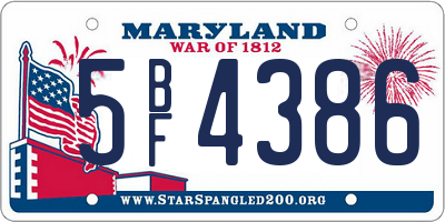 MD license plate 5BF4386