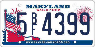 MD license plate 5BF4399
