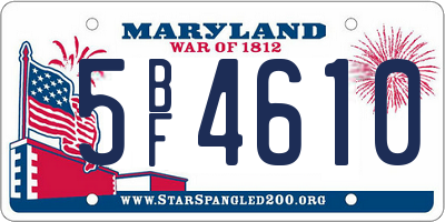 MD license plate 5BF4610