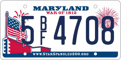 MD license plate 5BF4708
