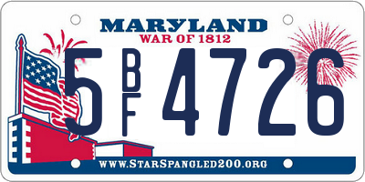 MD license plate 5BF4726