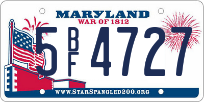 MD license plate 5BF4727