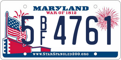 MD license plate 5BF4761