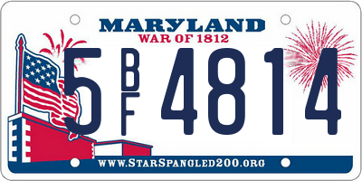 MD license plate 5BF4814