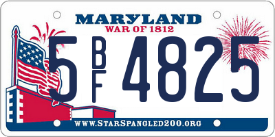 MD license plate 5BF4825