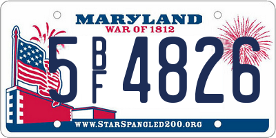 MD license plate 5BF4826