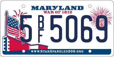 MD license plate 5BF5069