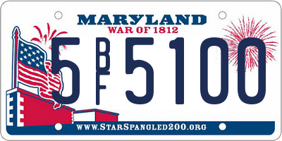MD license plate 5BF5100